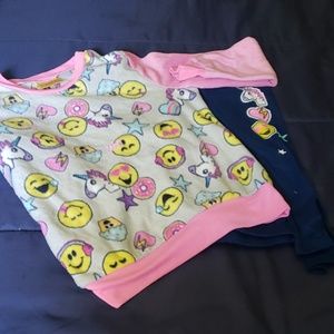 Unicorn Emoji Pajamas Girls size 10